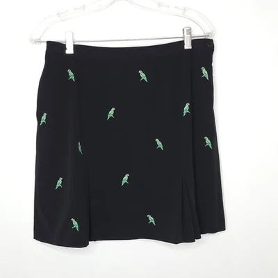 EP Pro Golf Skort Black Novelty Parrot Embroidery Pleated Women 8 - Image 1 of 4