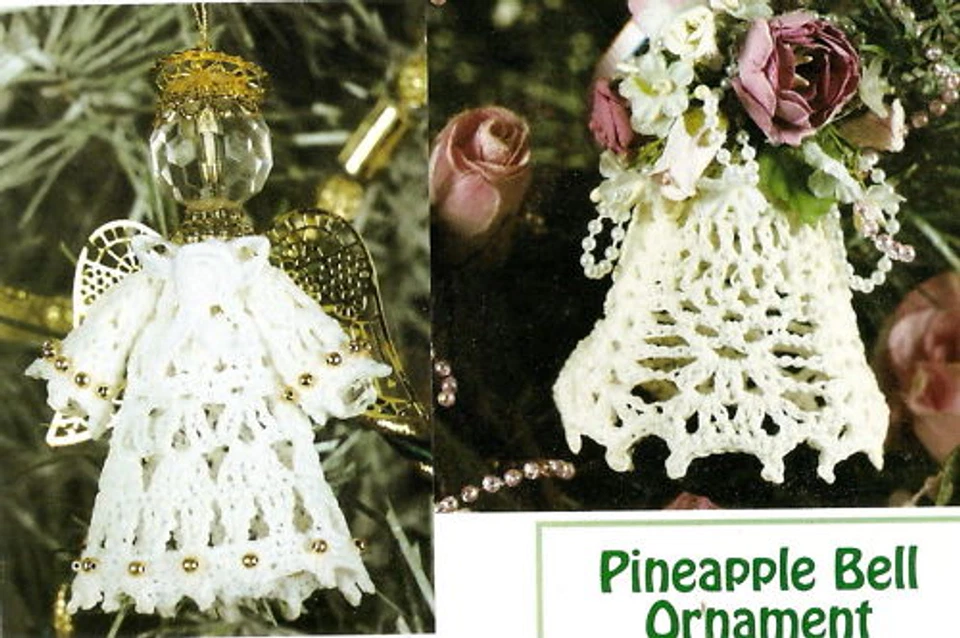 PRETTY Pineapple Bell & Angel Ornaments/Crochet Pattern INSTRUCTIONS ONLY - Image 1 of 1