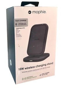 Mophie 15W Qi Fast Wireless Charging Stand w. Adapter and Cable - Black NEW! - Picture 1 of 4