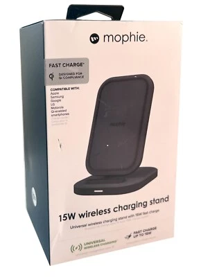 Mophie 15W Qi Fast Wireless Charging Stand w. Adapter and Cable - Black NEW! - Image 1 of 4