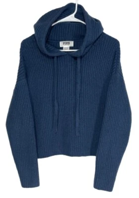 Suéter con capucha tejido Pink by Victoria’s Secret azul para mujer talla XS Foto 1 de 4