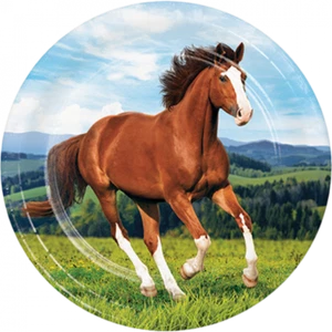 Melbourne Cup Party Supplies Horse and Pony Dinner Plates Paper 8 Pack Brown  - Picture 1 of 1