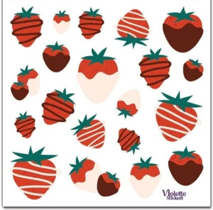 Violette Stickers Chocolate Strawberries Craft Planner Supply Valentine's Day - Picture 1 of 2