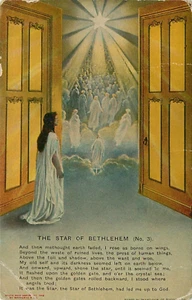 Postal Religión Cristiana Estrella de Belén Dividida 1912 - Imagen 1 de 2