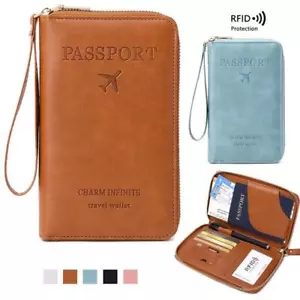 Travel Wallet RFID Passport Holder Cover Case Cards ID Women Men Multi Function - Picture 1 of 28