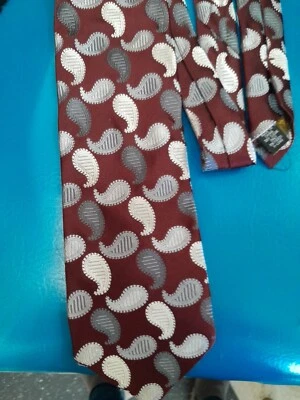 Corbata para hombre Roberto Villini Collezione seda cachemira borgoña con grises muy... Foto 1 de 4