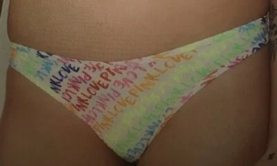 Braguita Tanga Algodón ROSA Victoria's Secret Talla XS Estampado Blanco Ótico Foto 1 de 4