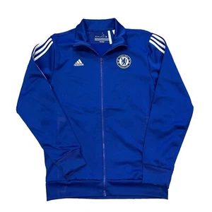 ADIDAS CHELSEA FC BLUE ZIP UP SOCCER JACKET BLUE TRACK WARM UP M FOOTBALL H8 - Picture 1 of 5