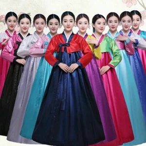 Lady Gown Dress Long Sleeve Hanbok Dancewear Wedding Cosplay Stage Ethnic Retro - Picture 1 of 23