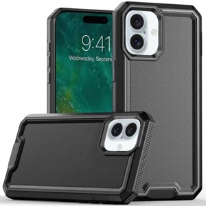 For iPhone 16 6.1inch Case Rugged Strong Fused Hybrid Cover + Tempered Glass - Picture 1 of 9