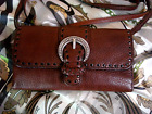 Brighton Brown Leather Crossbody Wallet Organizer Travel Shoulder Purse Clutch