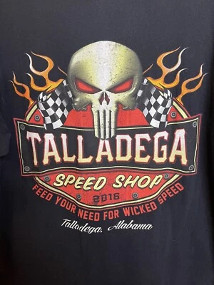 Футболка Talladega Speed Shop графическая футболка для взрослых большая двусторонняя черная - Изображение 1 из 4
