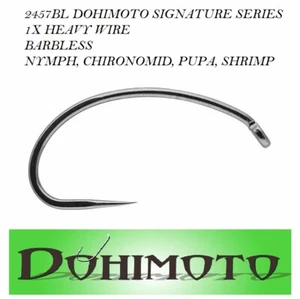 50) 2457BL (1x Heavy Wire) #18 #16 #14 #12 #10 dohimoto signature fly hooks - Picture 1 of 2