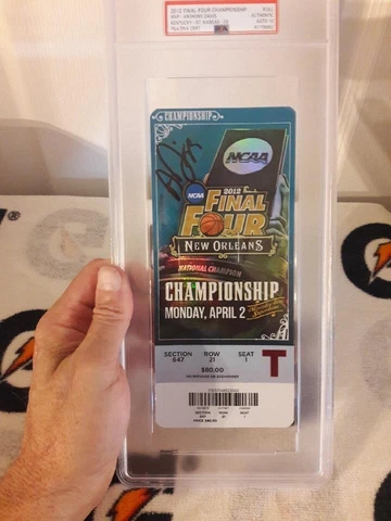 Anthony Davis Signed 2012 Final Four Ticket PSA Auto 10 Kentucky Wildcats Lakers Cover