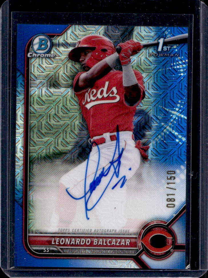 2022 Bowman Chrome Leonardo Balcazar 1st HTA Choice Refractor Auto #80/150