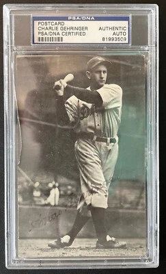 Charlie Gehringer Signed TCMA Postcard / Autographed MLB Baseball HOF / PSA/DNA - Image 1 of 2