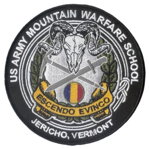 US Army Mountain Warfare School Patch - 5" Diameter, Merrowed Edge, Wax Backing - Picture 1 of 1