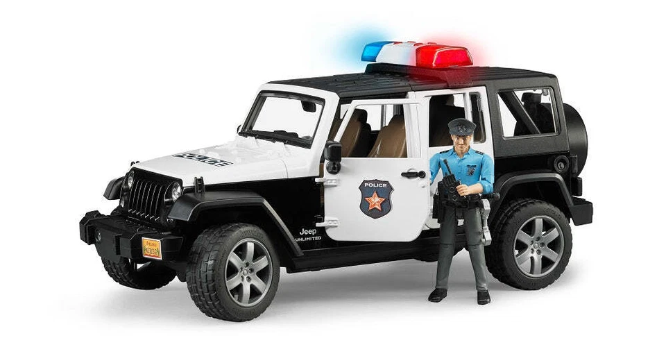 Bruder #02526 Jeep Wrangler Unlimited Rubicon with Light skinned Policeman - Ne - Image 1 of 1