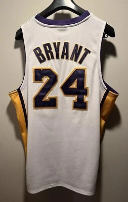 Kobe Bryant #24 Los Angeles Lakers Adidas NBA Authentics White Home Jersey Sz 50 - Image 1 of 4
