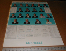 1992-1993 UNC North Carolina Tarheels Basketball Team schedule poster VTG