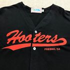 VINTAGE Hooters Koszula Męska Bardzo duża Czarna Pomarańczowa Koszulka baseballowa lata 90. Fresno CA