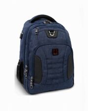 NWT! SwissTech Excursion 18" Travel Backpack w/ USB Port *Heathered Blue* UNISEX