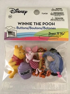 Disney Knöpfe Winnie Puuh Dress-it-up 5 Stück Pooh Ferkel Tigger Eeyore Hunny - Bild 1 von 14