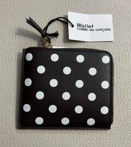 Comme des Garcons Polk Dot Half Zip Leather Slim Wallet -Made in Spain- MRSP$275 - Picture 1 of 7