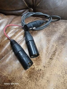 XLR 1 female to 2 male XLR 3Pin Insert Audio Splitter Cable 4FT - Picture 1 of 1