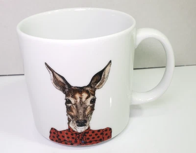 Rachel Kozlowski West Elm Coffee Mug Cup Deer in Dress Dapper Deer - Image 1 of 4