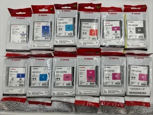 12 cartucce inchiostro originali Canon OEM PFI-101 130 ml IPF5000 IPF5100 IPF6100 nuove - Foto 1 di 7