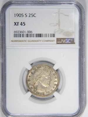 1905-S BARBER QUARTER ~ NGC XF45 ~ PRICED RIGHT! - Image 1 of 4