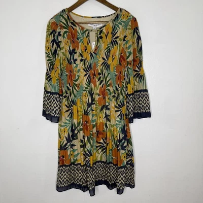 Emma & Michele Dress Womens Large Multicolor Essential Chiffon Floral Boho NEW - Image 1 of 4