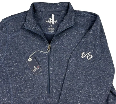 Johnnie-O Kennedy 半拉链海军套衫女式 S 码高尔夫亚特兰大勇士队 MLB — 第 1/4 张图片
