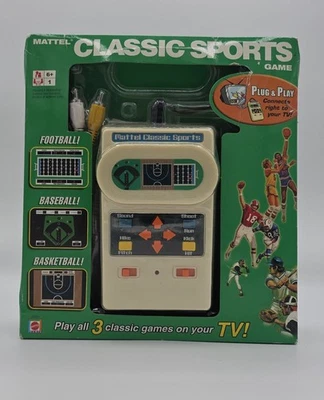 Mattel Clásico Juego Deportivo Plug & Play TV 3 en 1 Fútbol, Baloncesto, Béisbol Foto 1 de 2
