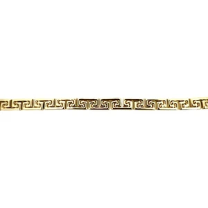 14k Yellow Gold Greek Key Link Bracelet 7" - Picture 1 of 6
