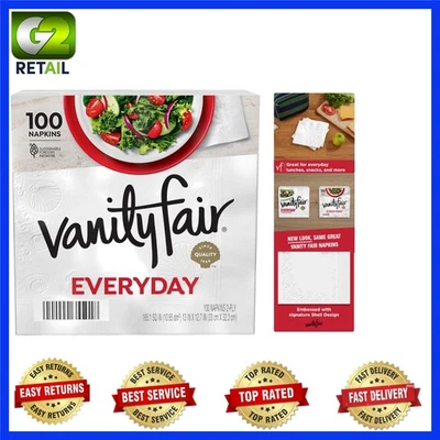 Servilletas suaves y absorbentes - 100 unidades de servilletas clásicas de papel blanco de 2 capas Foto 1 de 4