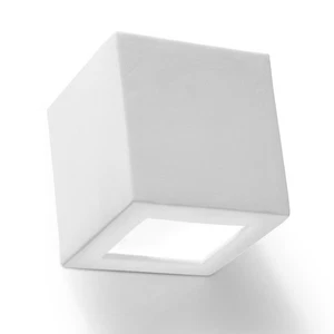 White Ceramic Wall Lamp 15x15cm Modern Geometric Design for LED Bulb - Picture 1 of 5