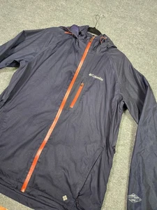 Columbia Omni-Tech Waterproof Jacket Men XL Navy Orange Shell Hooded XL - Picture 1 of 16