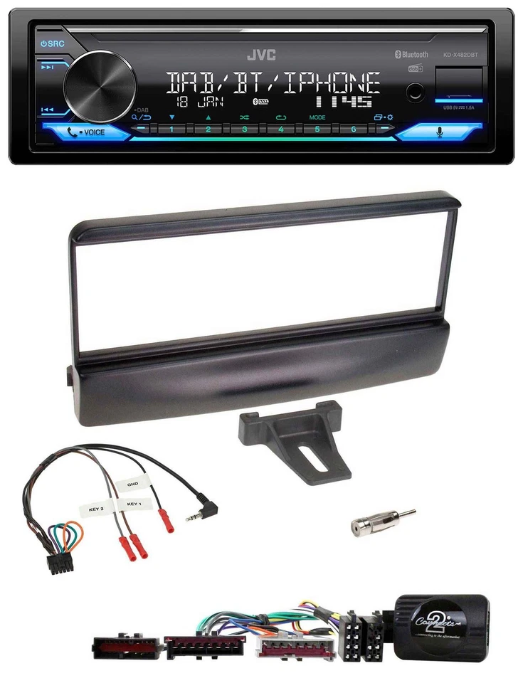 JVC Bluetooth DAB USB Lenkrad Autoradio für Ford Escort Focus schwarz - Bild 1 von 4