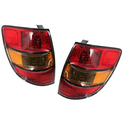 Conjunto de lanterna traseira de halogênio para 2003-2008 Pontiac Vibe Wagon âmbar/vermelho com lâmpadas 2 peças - Imagem 1 de 4