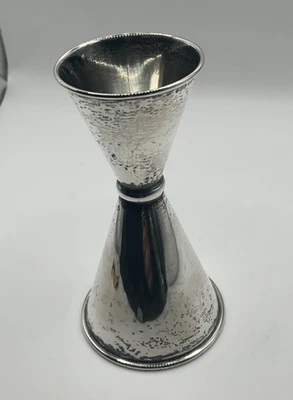 De colección mediados de siglo de plata esterlina jigger shot medida 1 oz/2 oz vajilla H103 Foto 1 de 4