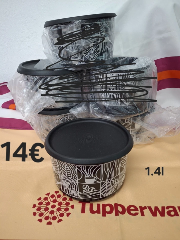 Tupperware Contenitore Rotondo Ermetico ,Caffè,Riso, Farina Zucchero  - Immagine 1 di 1