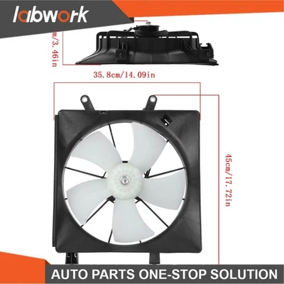 Conjunto de ventilador de refrigeración del radiador de laboratorio para Honda Civic 2001-2004 2005 19015PLC003 Foto 1 de 4