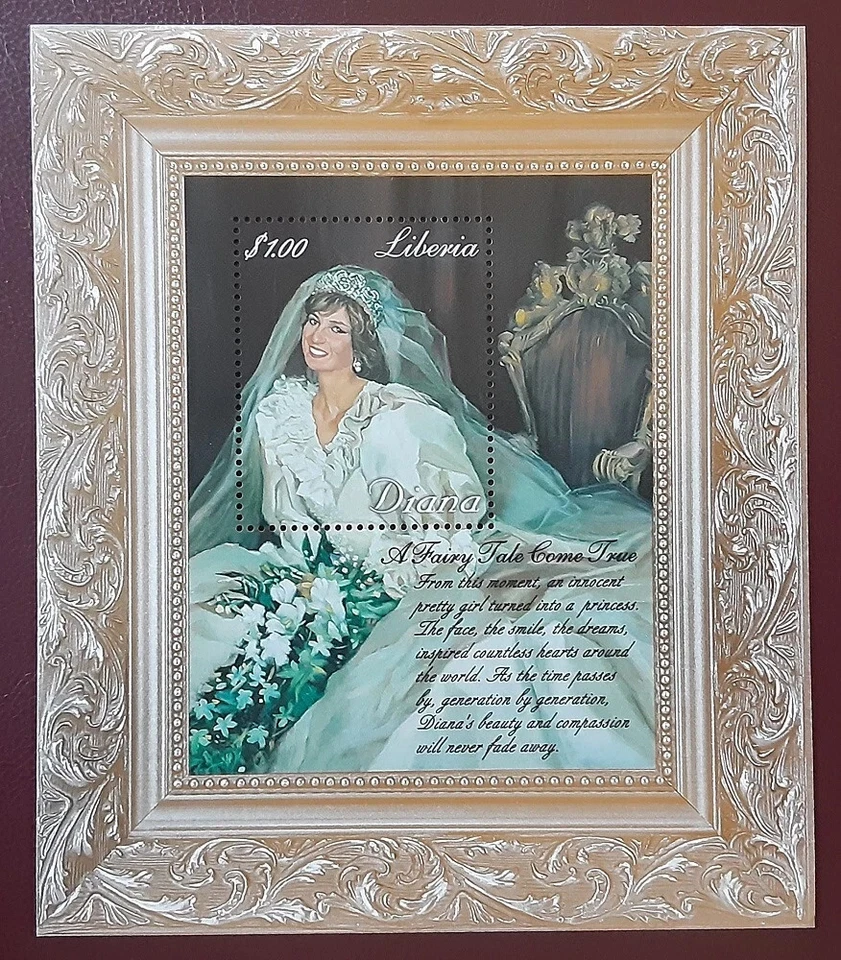 LIBERIA África $1 MNH Princesa Diana Novia Boda Souvenir Hoja Excelente Foto 1 de 1