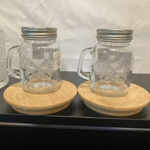 Dolly Parton~ Kitchen ~Glass Butterfly ~Salt and Pepper ~Mason Jar ~Shakers~NEW! - Picture 1 of 5