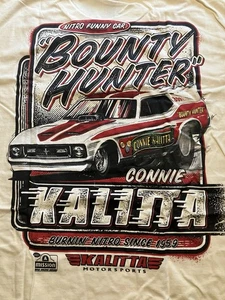 CAMISETA "BOUNTY HUNTER" OFICIAL DE CONNIE KALITTLA DE LA NHRA DRAG RACING TALLA GRANDE - Imagen 1 de 4