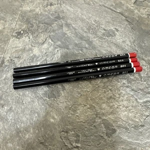 Lot Of 4 Vintage Omega PENCILS 801 Richard Best Color Carmine Red 3 NOS NEW - Picture 1 of 3