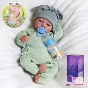 Handmade Realistic Reborn Baby Dolls Full Vinyl Silicone Body Newborn Boy Bathe - Picture 1 of 6