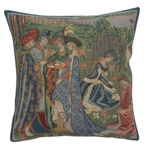 Throw Pillow Cover – Duc De Berry II – Belgian Tapestry Cushion Cover 16x16 - Picture 1 of 10